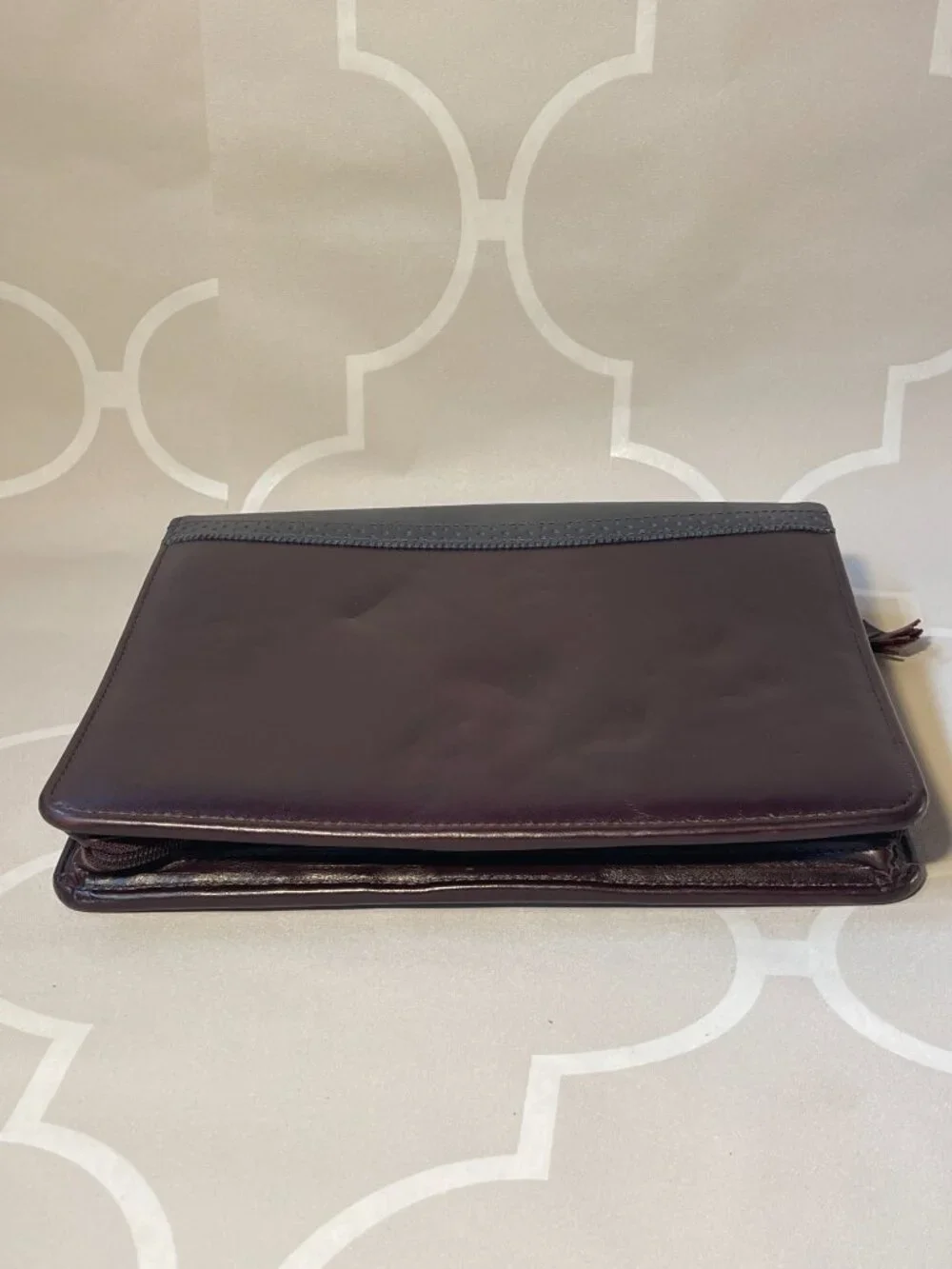 Franklin Quest Vintage Top Grain Leather Planner Binder Made in USA Organizer
